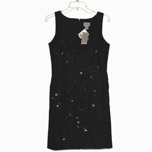 I.S.C. Black Beaded‎ Sleeveless Dress Cocktail Party Career Size 6 vintage party